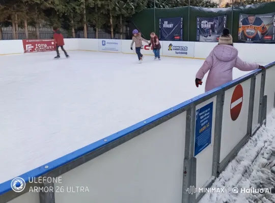 Girl Skates Gracefully at Winter Ice Rink – AI Generated Video | Hailuo AI