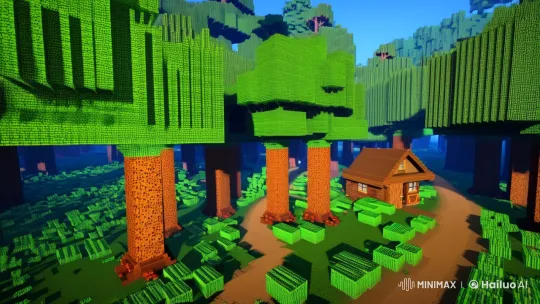 Pixelated 'Winnie the Pooh' Horror Scene in Minecraft – AI Generated Video | Hailuo AI