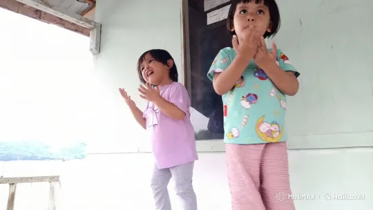Children's Playful Kung Fu Fight on Porch – AI Generated Video | Hailuo AI