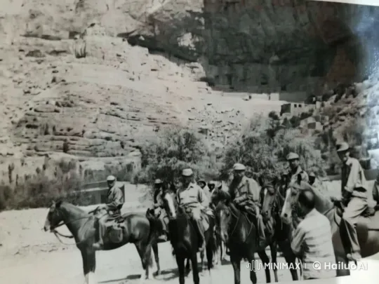 Historic Horseback Riders in Serene Rocky Landscape – AI Generated Video | Hailuo AI