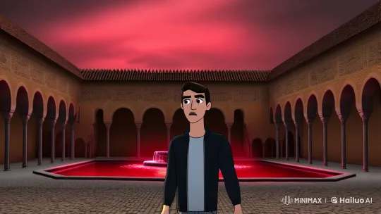 Alhambra Palace: A Mysterious Encounter with Time and Ravens – AI Generated Video | Hailuo AI