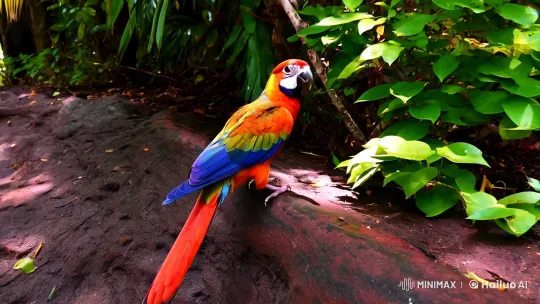 Vibrant Bird Showcased in Stunning 4K Cinematography – AI Generated Video | Hailuo AI
