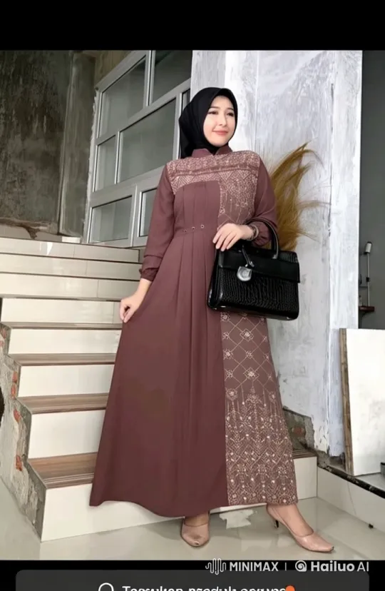 Elegant Woman Showcases Maroon Dress with Graceful Movements – AI Generated Video | Hailuo AI