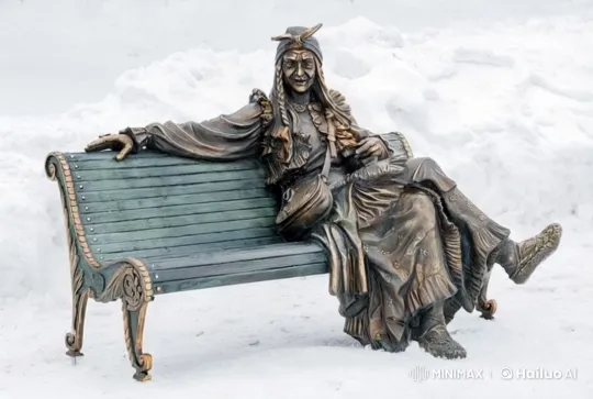 Baba Yaga's Mystical Dance in a Winter Setting – AI Generated Video | Hailuo AI