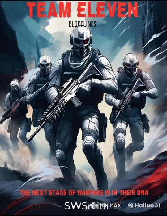 Team Eleven: Bloodlines - High-Stakes Action in Futuristic Warfare – AI Generated Video | Hailuo AI