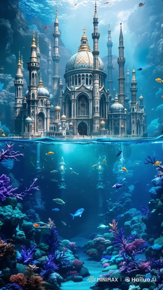 Majestic Underwater City: Vibrant Life and Light Display – AI Generated Video | Hailuo AI