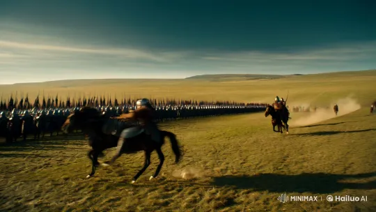 Epic Battle: Clash of Armies in Sunlit Chaos – AI Generated Video | Hailuo AI