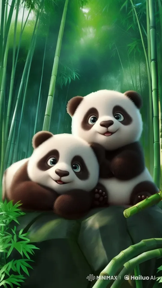 Adorable Panda Enjoying a Bamboo Forest in Live2D Animation – AI Generated Video | Hailuo AI