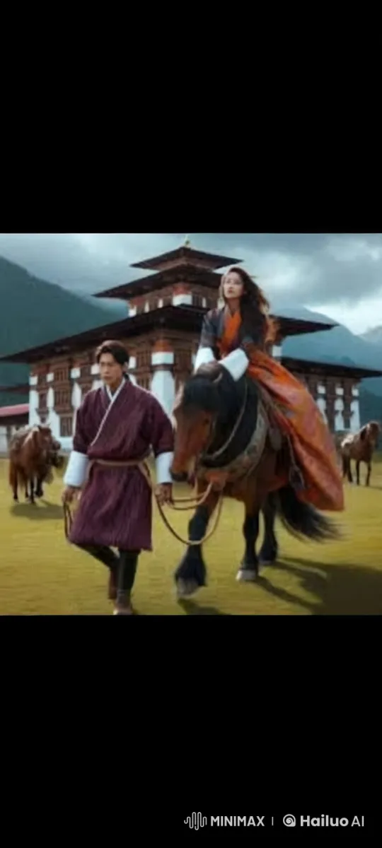 Traditional Journey: A Man, Woman, and Horse at a Mountain Temple – AI Generated Video | Hailuo AI