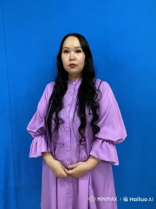 Woman in Lavender Dress Laughs Joyfully – AI Generated Video | Hailuo AI