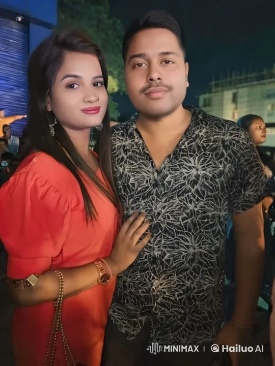 Loving Couple Shares Kiss at Nighttime Event – AI Generated Video | Hailuo AI