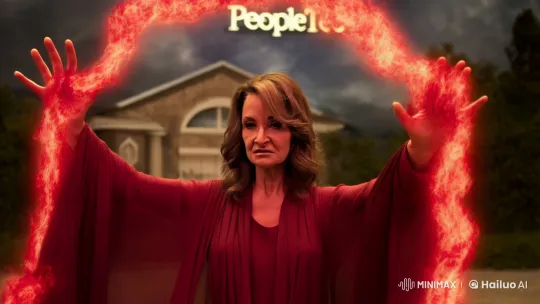 Mystic Woman Conjures Chaos in Surreal Landscape – AI Generated Video | Hailuo AI