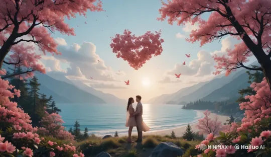 Love Blossoms in Nature: A Live2D Animated Tale – AI Generated Video | Hailuo AI