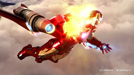 Iron Man Soars with Dynamic Power and High-Res Special Effects – AI Generated Video | Hailuo AI