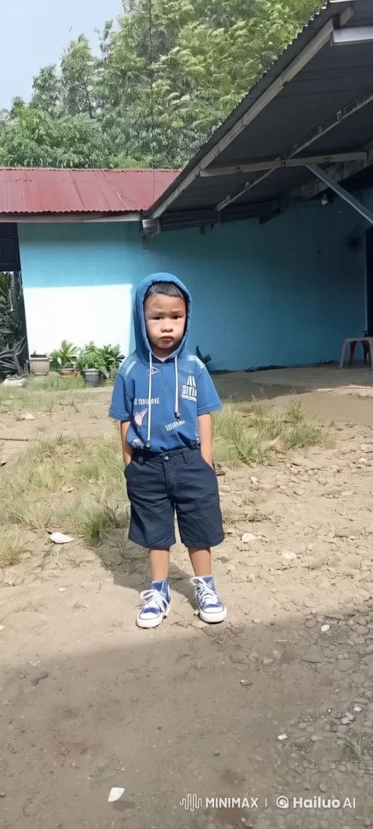 Young Boy Demonstrates Martial Arts in Animated Garden Setting – AI Generated Video | Hailuo AI
