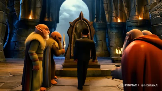 King Gorval Faces the Prophecy in Stormy Palace – AI Generated Video | Hailuo AI