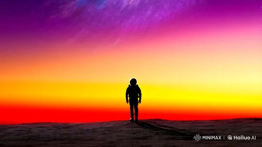 Astronaut's Solitude on Alien World with Double Sunset – AI Generated Video | Hailuo AI