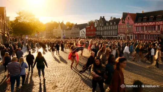 Angelic Warriors Battle Dragons in Gorinchem's Summer Chaos – AI Generated Video | Hailuo AI