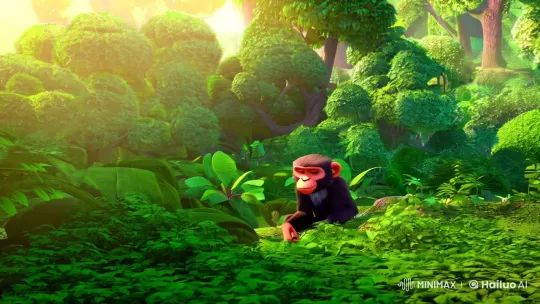 Scene 2: Monkey and Rabbit's Refusal in the Forest – AI Generated Video | Hailuo AI