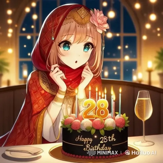 28th Birthday Celebration: Girl in Traditional Attire – AI Generated Video | Hailuo AI