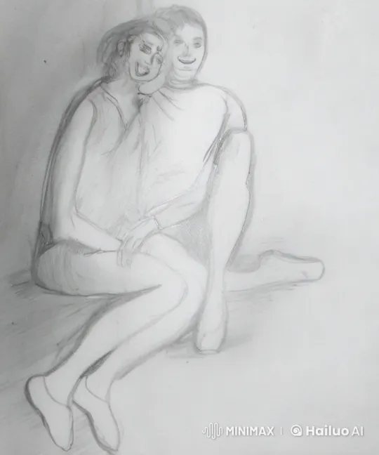 Affectionate Couple in Live2D Sketch – AI Generated Video | Hailuo AI