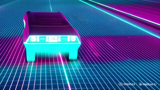 Neon Grid: Futuristic Drive in Retro-Futuristic Style – AI Generated Video | Hailuo AI
