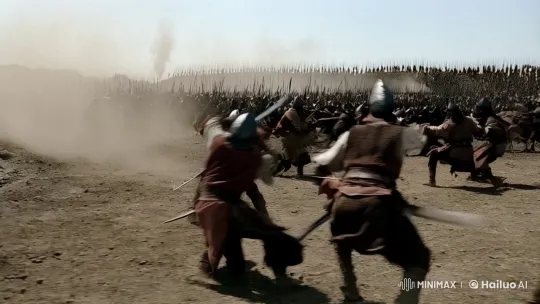 Epic Sword Battle on Chaotic Battlefield – AI Generated Video | Hailuo AI