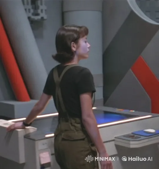 Miki Saegusa Struggles in Futuristic VHS-Control Room – AI Generated Video | Hailuo AI