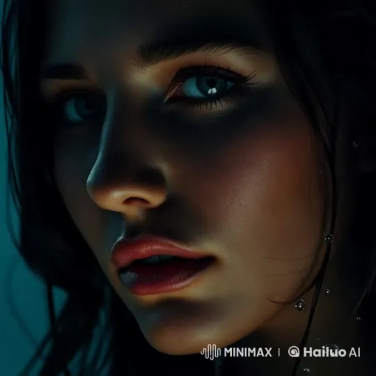 Mysterious Wet Hair Reflecting Ambient Light – AI Generated Video | Hailuo AI