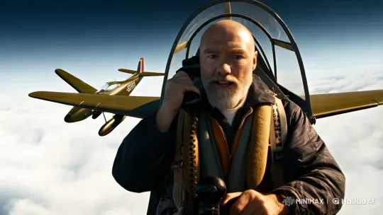 US Pilot in P-51 Mustang Engages in Aerial Dogfight Over Europe, 1944 – AI Generated Video | Hailuo AI