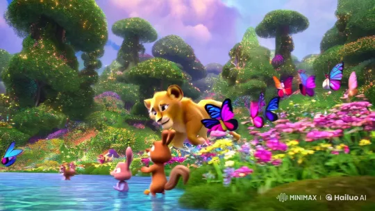 Golden Lion Cub's Magical Forest Adventure – AI Generated Video | Hailuo AI