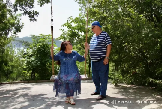 Couples Swing Play in Scenic Outdoor Setting – AI Generated Video | Hailuo AI