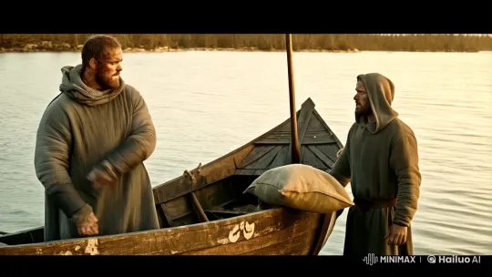 14th Century Northern Men Prepare Fishing Boat – AI Generated Video | Hailuo AI
