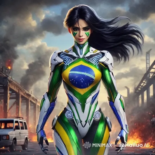 Brazilian Warrior in Post-Apocalyptic Battle Setting – AI Generated Video | Hailuo AI
