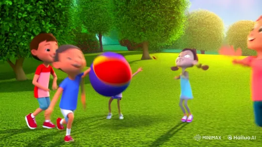 Children's Playful Adventures in Animated Park Scene – AI Generated Video | Hailuo AI