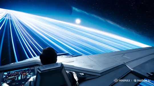 High-Tech Spaceship Navigates Cosmic Speed and Mystery – AI Generated Video | Hailuo AI