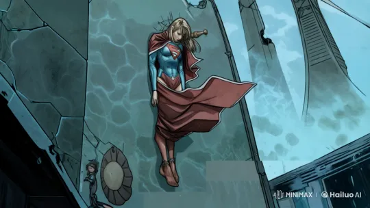 Supergirl Ascends Through Ruins in Live2D Animation – AI Generated Video | Hailuo AI