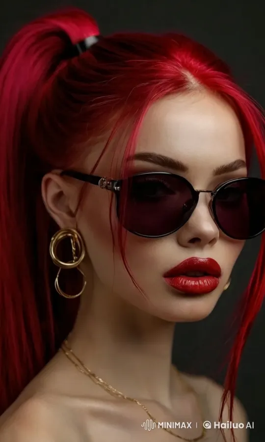 Red-haired Woman with Confidence and Charm – AI Generated Video | Hailuo AI