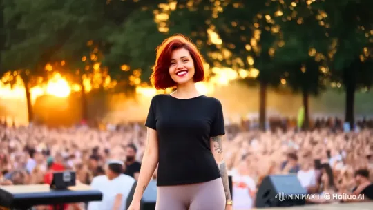 Marilyn-Inspired Model in Concert Chic, Golden Hour Video – AI Generated Video | Hailuo AI