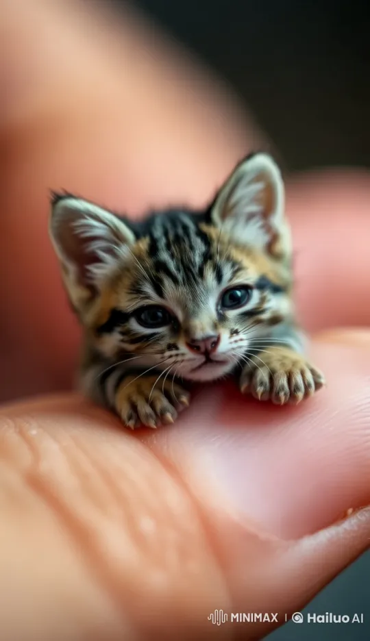 Adorable Kitten in Hand: Live2D Close-Up – AI Generated Video | Hailuo AI