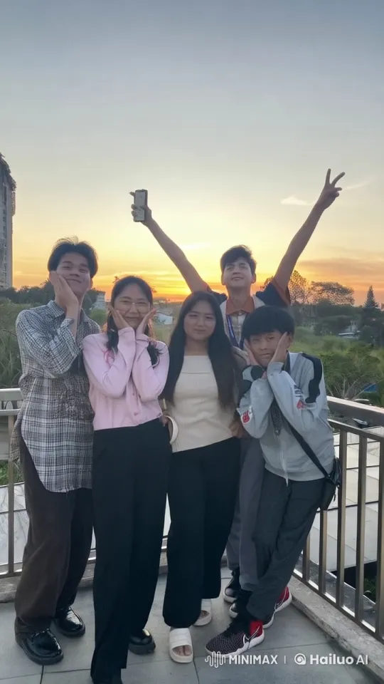 Balcony Sunset: Five Practitioners Display Martial Arts – AI Generated Video | Hailuo AI