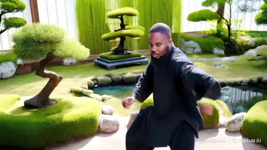 Masterful Kungfu Display in Zen Garden Setting – AI Generated Video | Hailuo AI