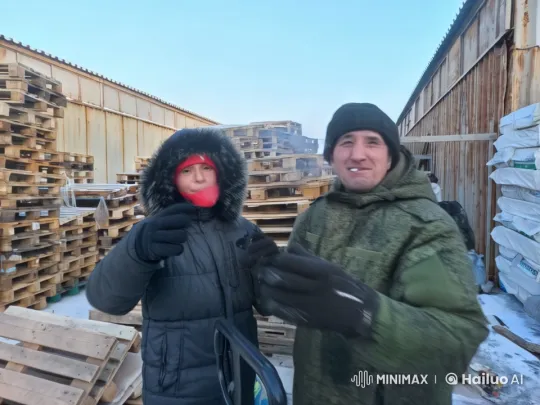 Warm Winter Kiss in a Static Storage Yard – AI Generated Video | Hailuo AI