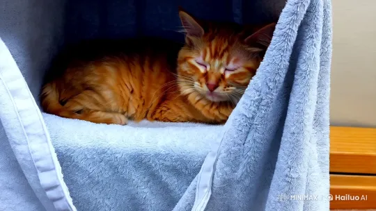 Cozy Sleep Booth: A Cat's Tranquil Repose – AI Generated Video | Hailuo AI