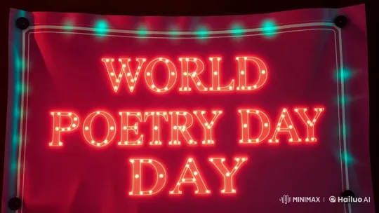Celebratory 'World Poetry Day' Banner in Live2D Animation – AI Generated Video | Hailuo AI