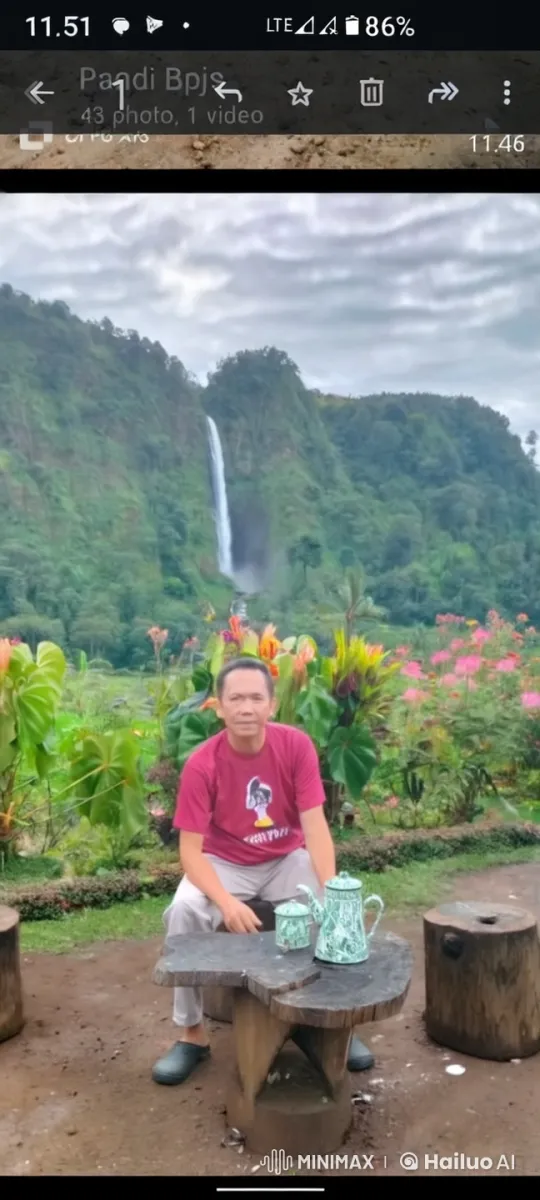 Man Embraced by Tiger in Peaceful Garden Setting – AI Generated Video | Hailuo AI