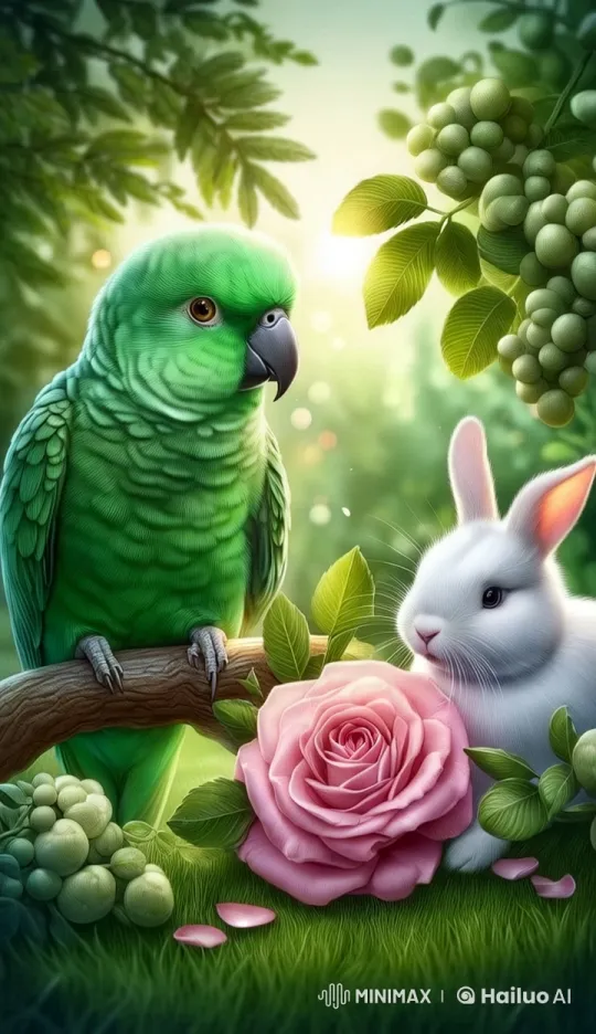 Lost Rabbit in Enchanted Jungle with Parrot Companion – AI Generated Video | Hailuo AI