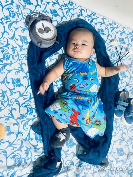 Baby Dancing Joyfully on Colorful Bed – AI Generated Video | Hailuo AI