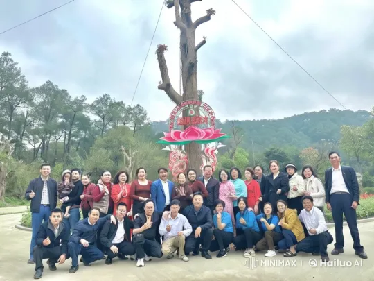 Festive Group Poses for Photo in Nature – AI Generated Video | Hailuo AI