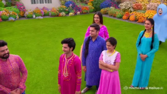 Colorful Family Portrait in a Cheerful Backyard Setting – AI Generated Video | Hailuo AI